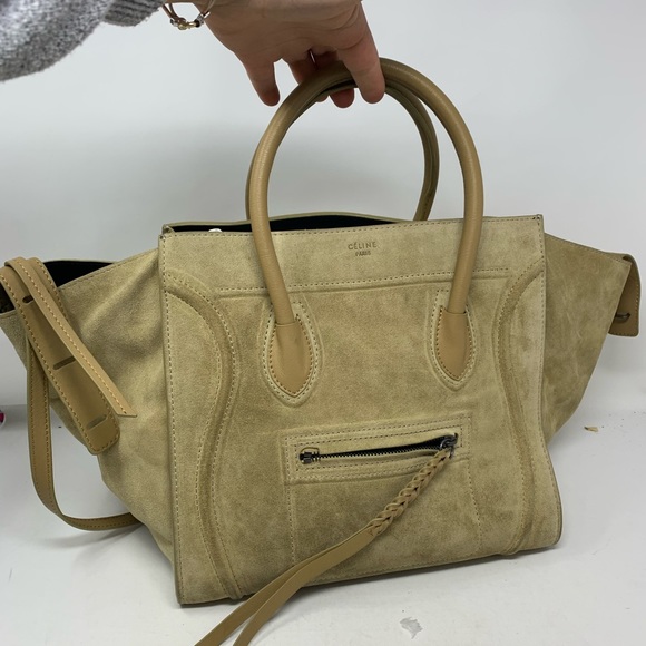 authentic CELINE Suede Phantom Luggage Tote Bag - Picture 2 of 14